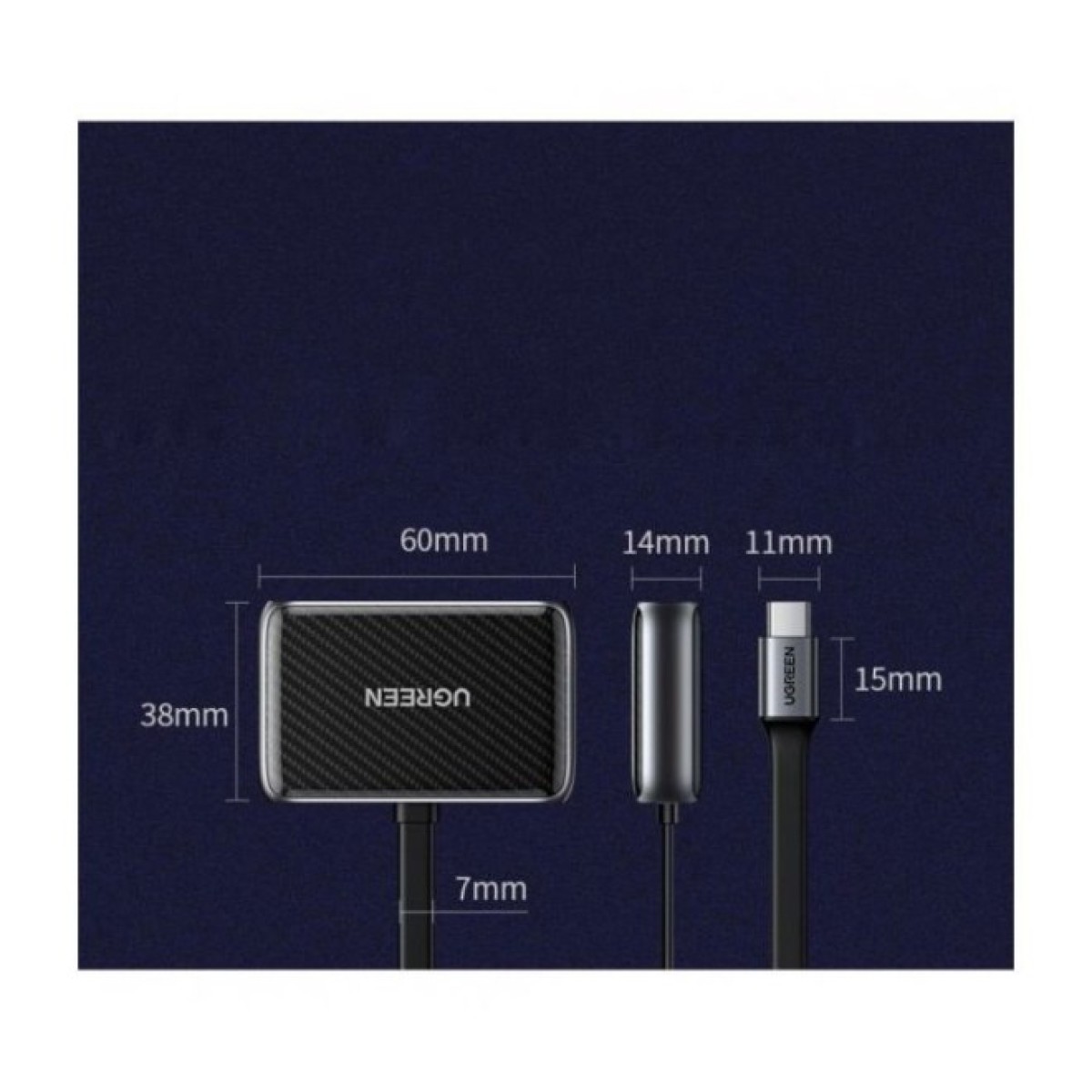Переходник USB2.0 to HDMI+VGA (HDMI 1.4b 3D/4K*2K30Hz+VGA 1080P60Hz CM303) black Ugreen (70549) 98_98.jpg - фото 2