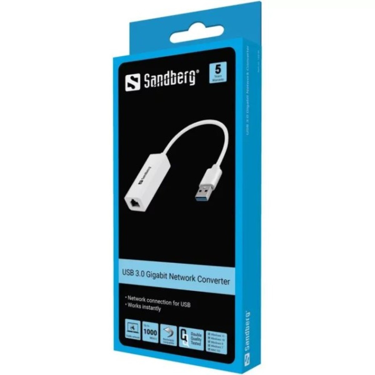 Переходник USB 3.0 Type-A to Ethernet RJ45 1000Mb Sandberg (133-90) 98_98.jpg - фото 2