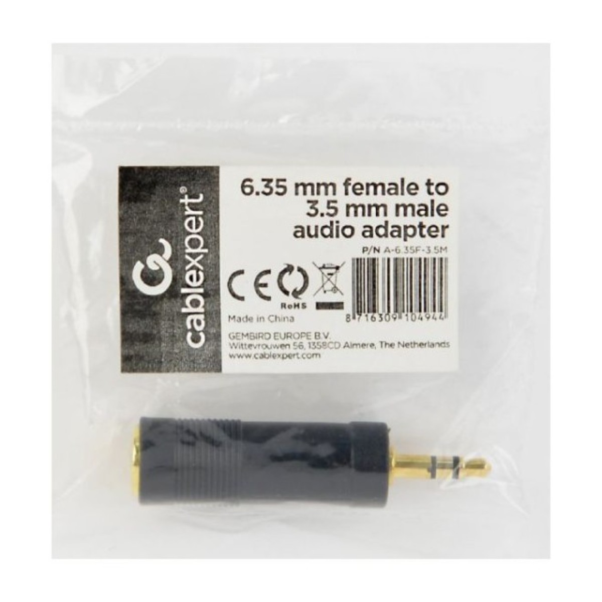 Перехідник 6.35мм F to M 3.5 мм Cablexpert (A-6.35F-3.5M) 98_98.jpg - фото 2
