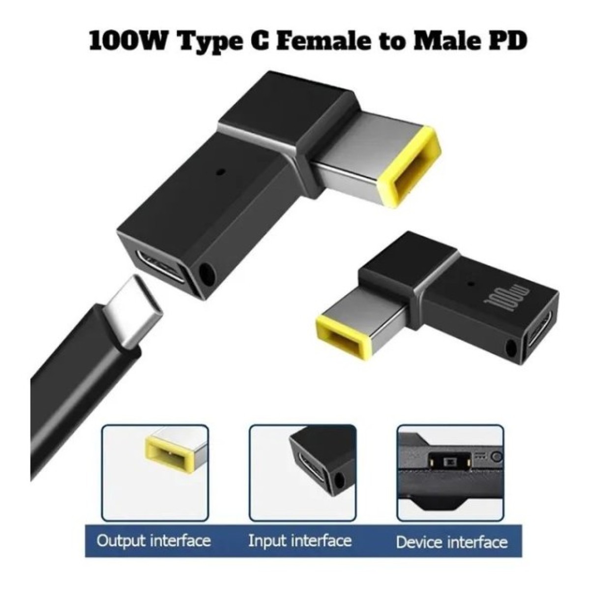 Перехідник PD 100W USB-C F to DC Male Jack square mouth Lenovo Thinkpad ST-Lab (PD100W-Lenovo) 98_98.jpg - фото 5