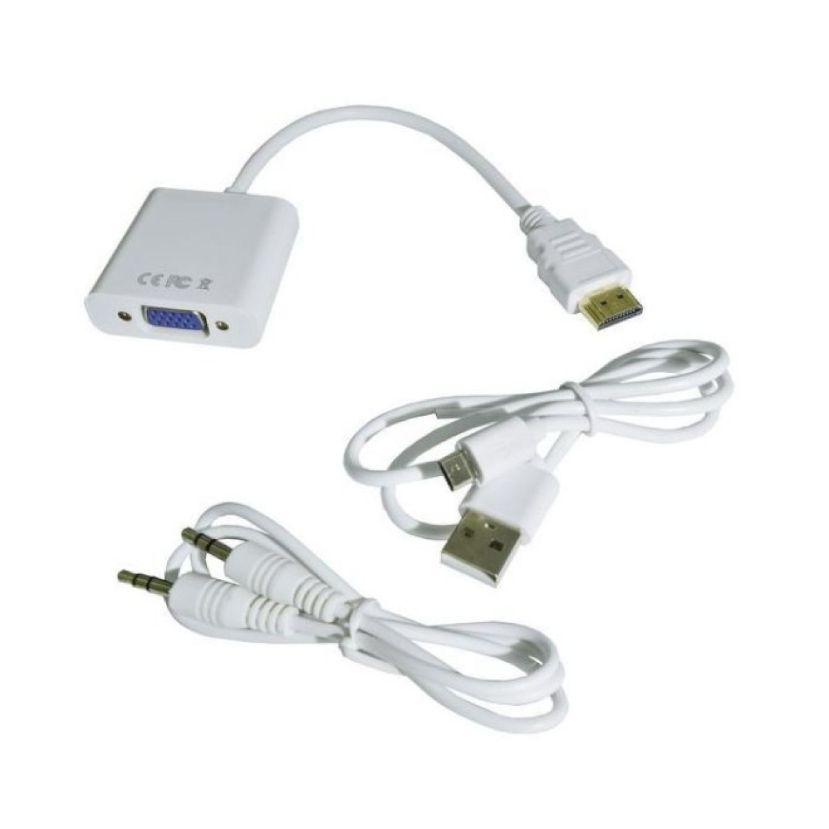 Перехідник HDMI M to VGA F (з кабелями аудіо і живлення від USB) ST-Lab (U-990 white) 98_98.jpg - фото 4