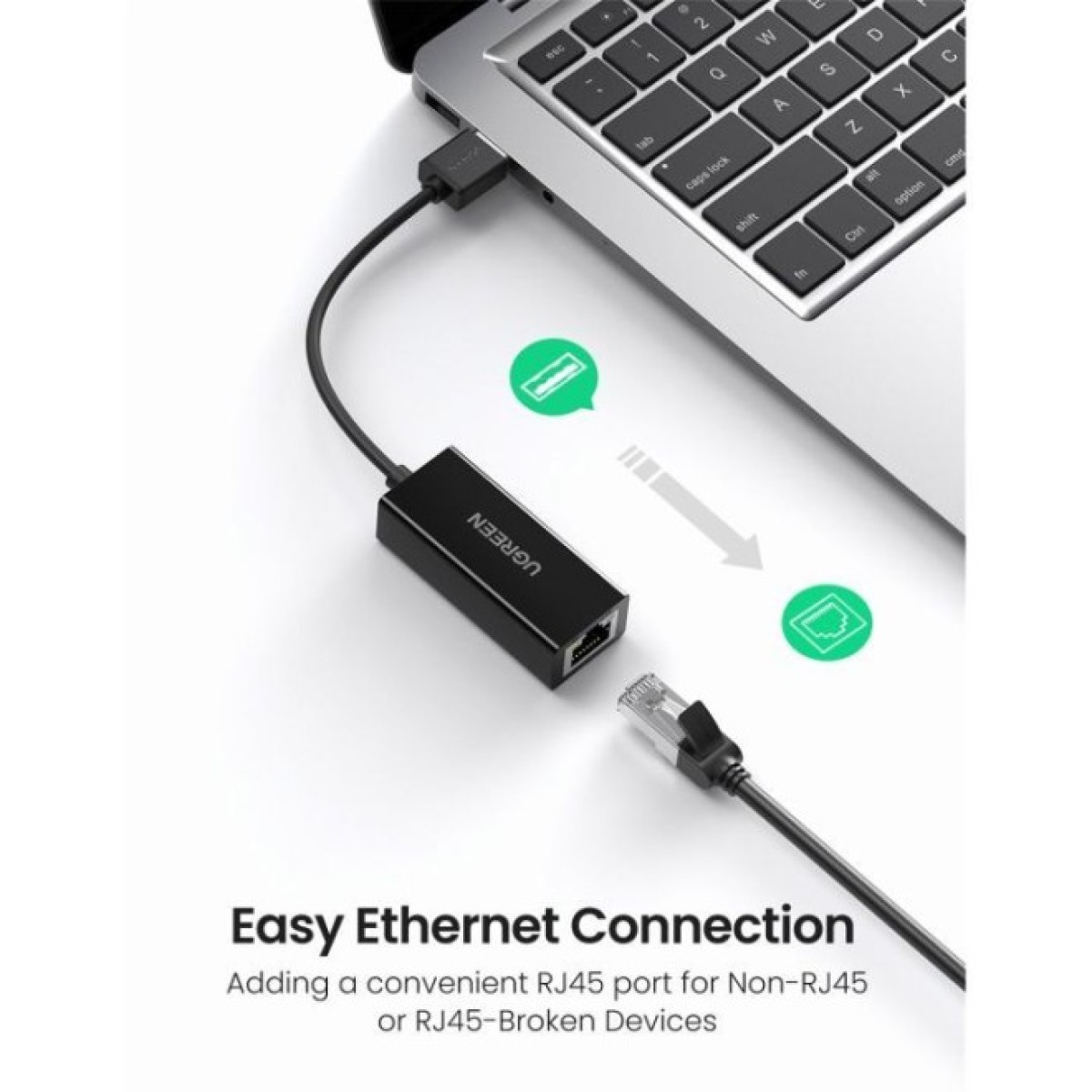Перехідник USB 2.0 to Ethernet RJ45 10/100 Mb CR110 Ugreen (20254) 98_98.jpg - фото 6