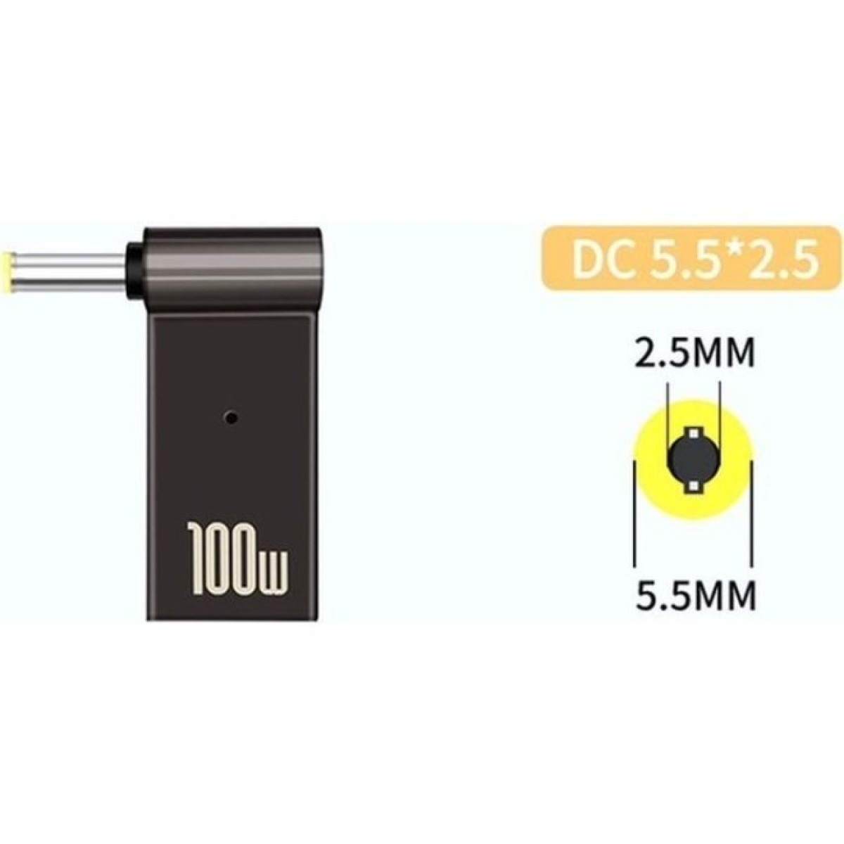 Перехідник USB-C to DC 5.5x2.5mm 100W ХОКО (XK-DC-C-5.5-2.5) 98_98.jpg - фото 3
