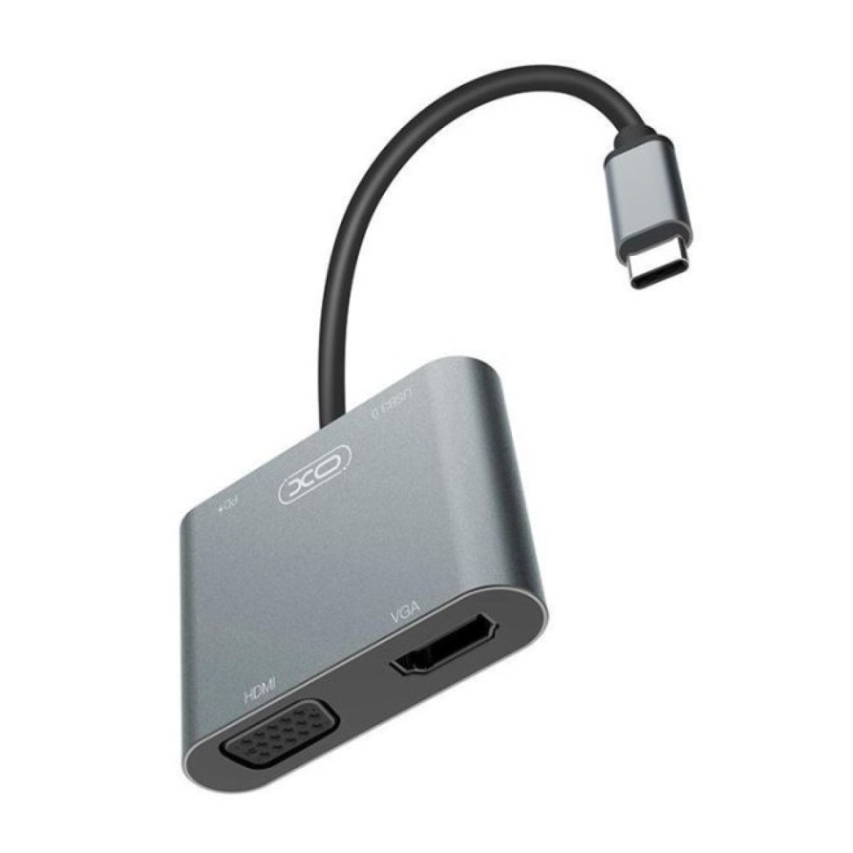 Перехідник XO 4-in-1 Dock USB-C (HDMI/VGA/USB3.0/USB-C PD) (XO-HUB001SL) 98_98.jpg - фото 5