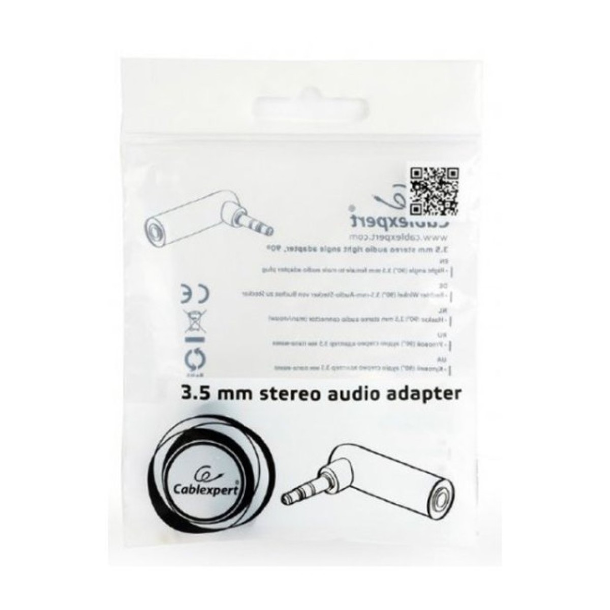 Переходник 3.5мм M / F 3.5 мм угловой Cablexpert (A-3.5M-3.5FL) 98_98.jpg - фото 3