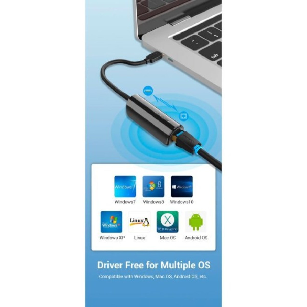 Перехідник USB3.1 Type-C to Ethernet RJ45 1000 Mb Gigabit Vention (CFBBB) 98_98.jpg - фото 9
