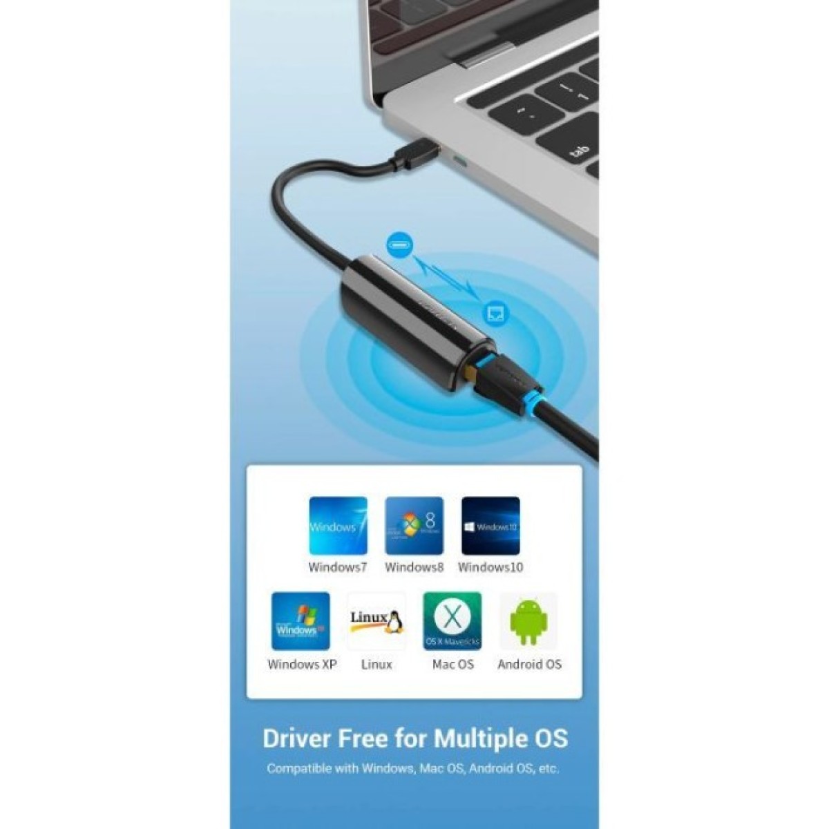 Переходник USB3.1 Type-C to Ethernet RJ45 100 Mb Vention (CFABB) 98_98.jpg - фото 9