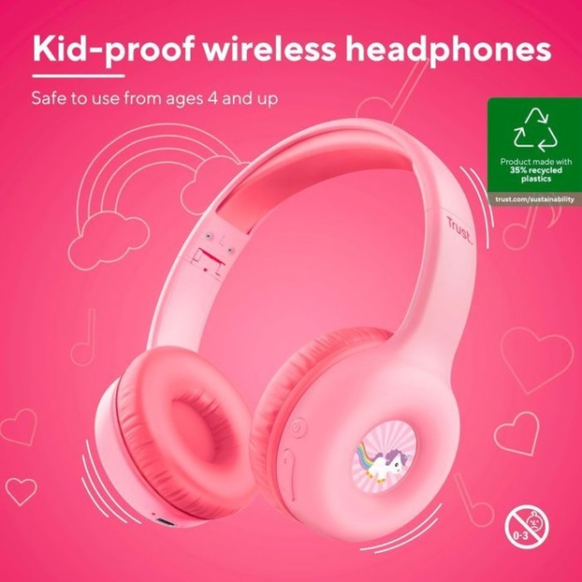 Навушники Trust Nouna Kids Wireless Pink (25274) 98_98.jpg - фото 9