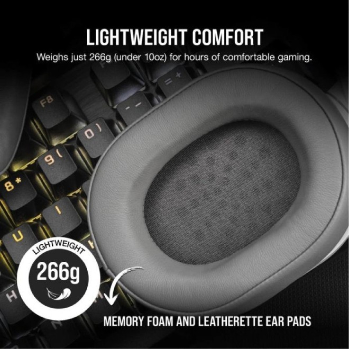 Навушники Corsair HS55 Wireless Gaming Dolby 7.1 White (CA-9011281-EU) 98_98.jpg - фото 9