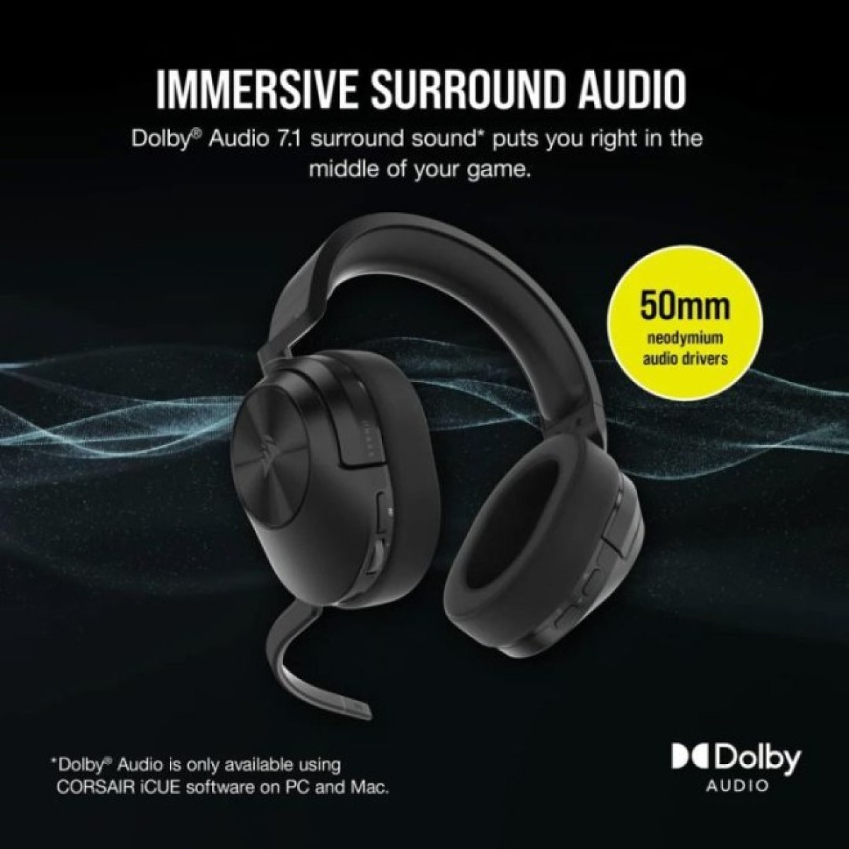 Навушники Corsair HS55 Wireless Gaming Dolby 7.1 Carbon (CA-9011280-EU) 98_98.jpg - фото 6