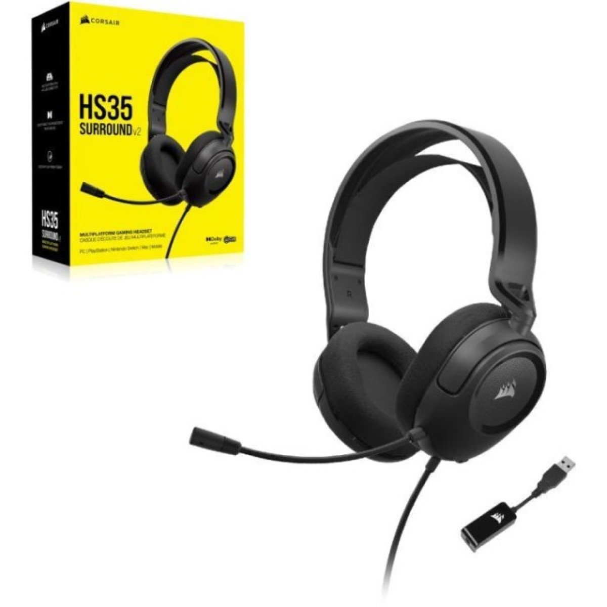 Наушники Corsair HS35 Surround v2 Multiplatform Gaming Carbon (CA-9011386-EU) 98_98.jpg - фото 3