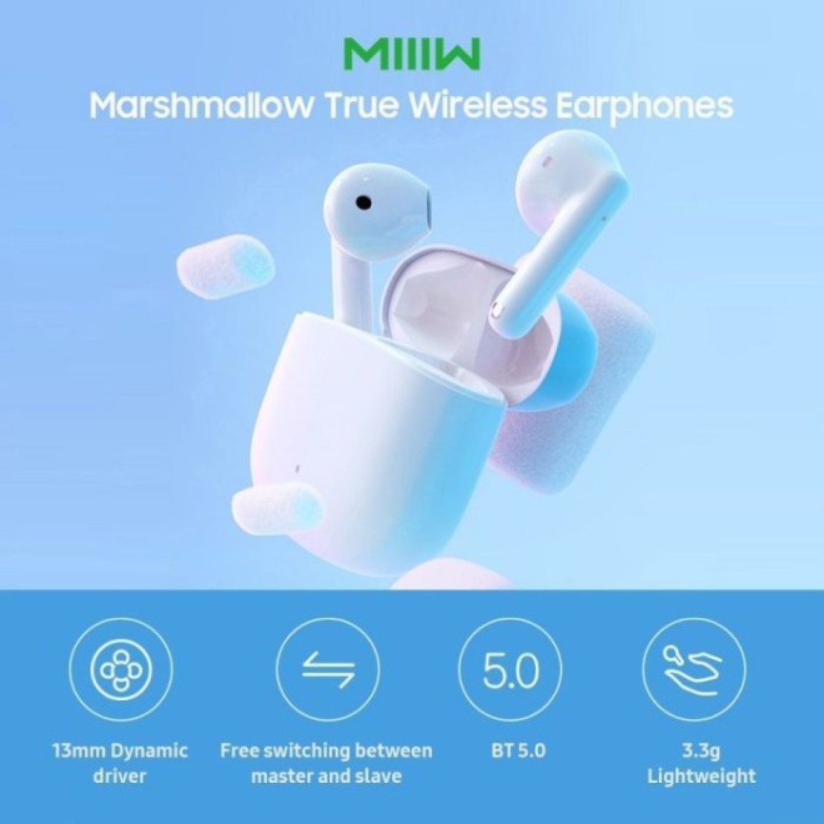 Наушники Xiaomi TWS MiiiW TWS Wireless Earbuds Marshmallow White (MWTW03) 98_98.jpg - фото 9