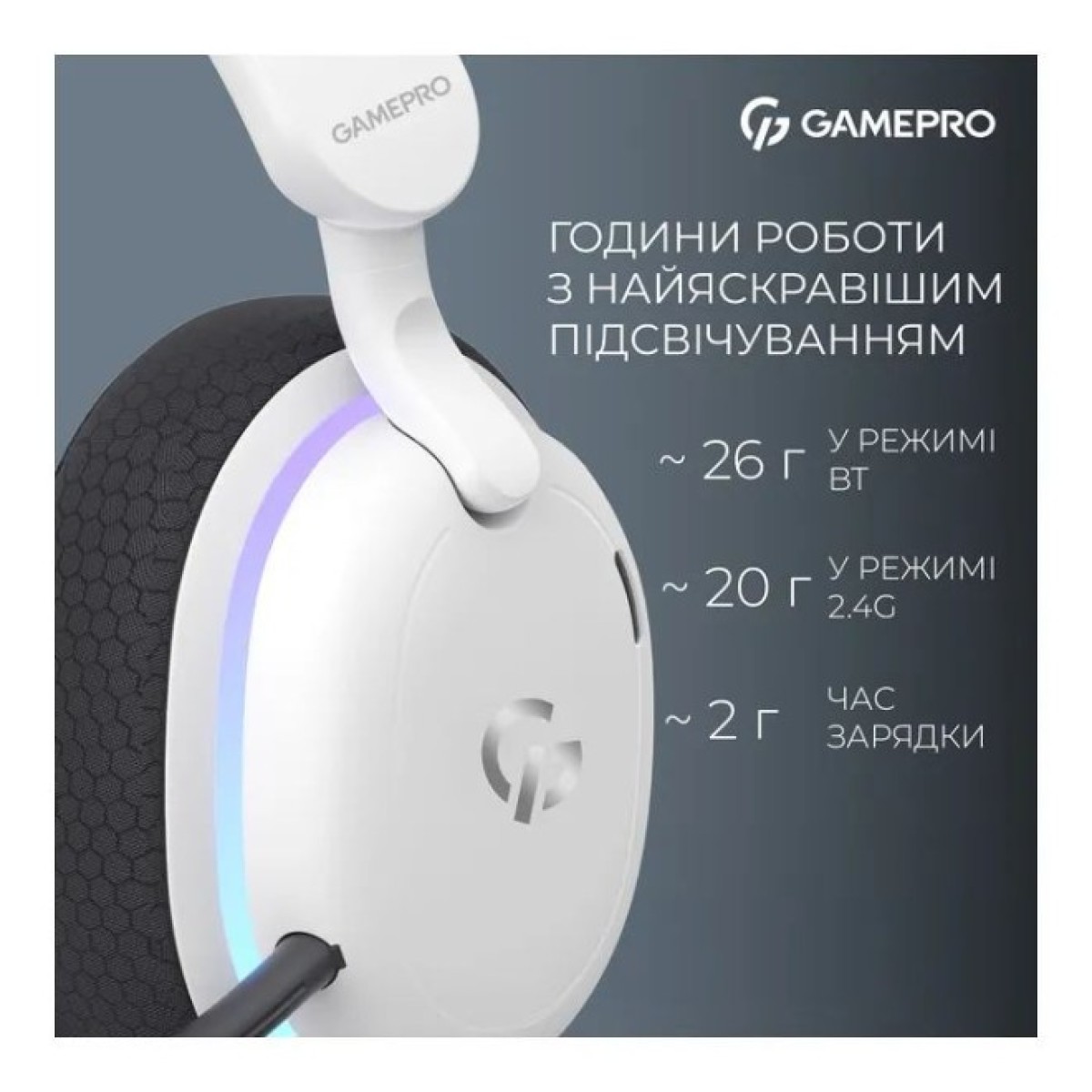 Наушники GamePro Asgard Bragi 7.1 RGB Tri-Mod White (HSW250W) 98_98.jpg - фото 4