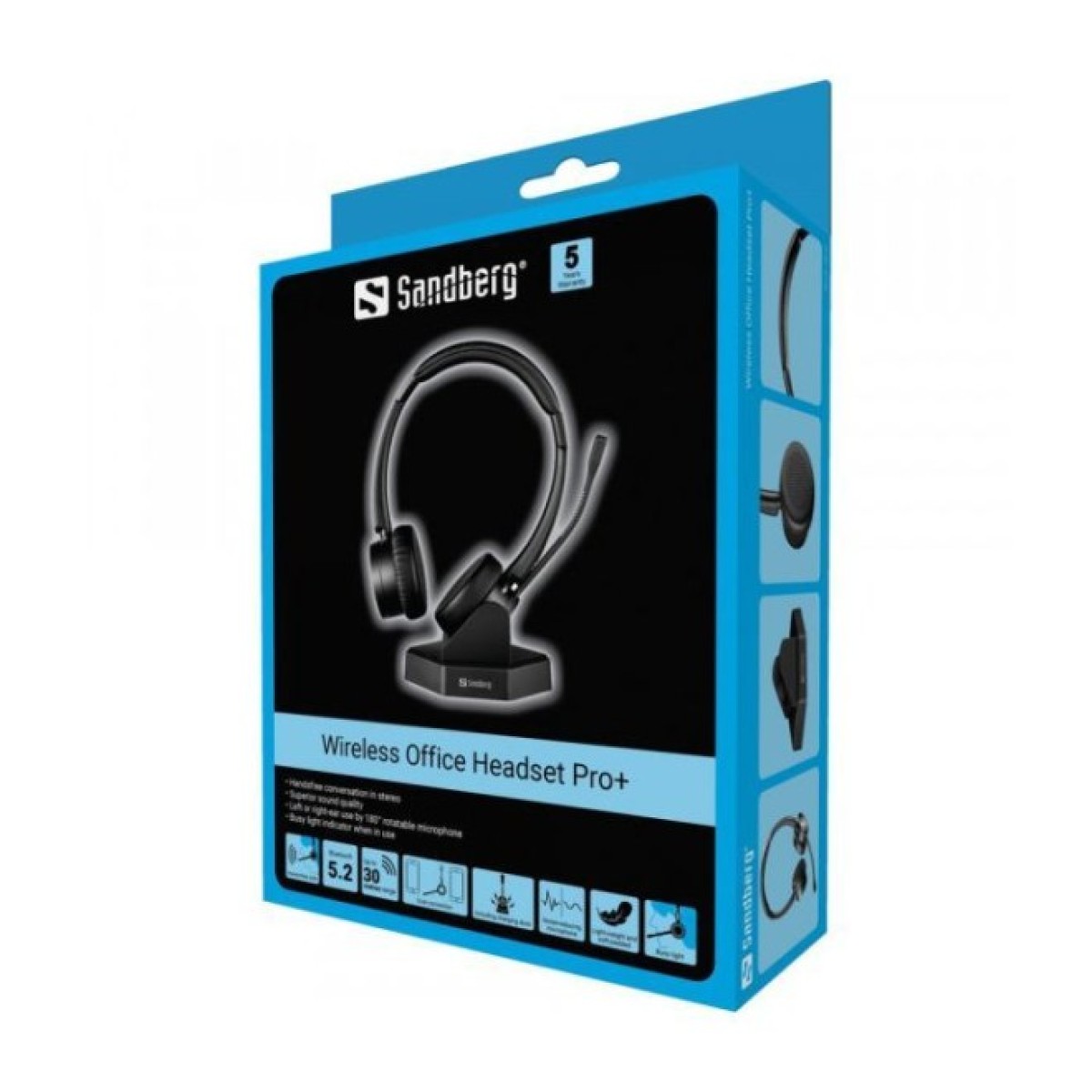 Навушники Sandberg Wireless Office Headset Pro+ Bluetooth Black (126-18) 98_98.jpg - фото 4