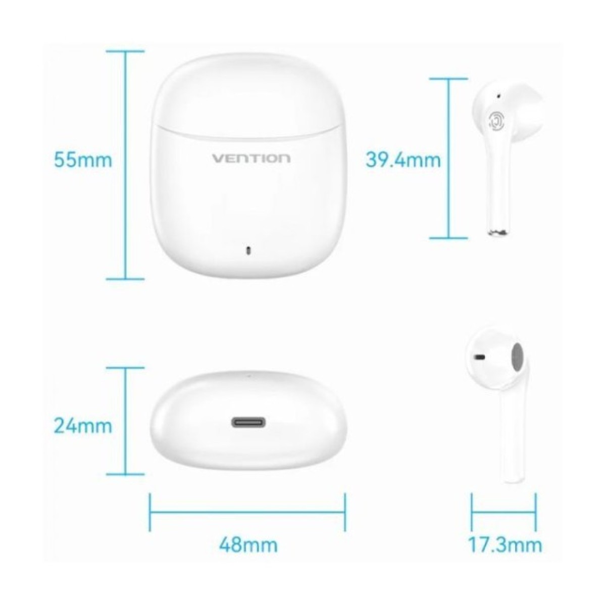 Наушники Vention Elf Earbuds E02 White (NBGW0) 98_98.jpg - фото 5