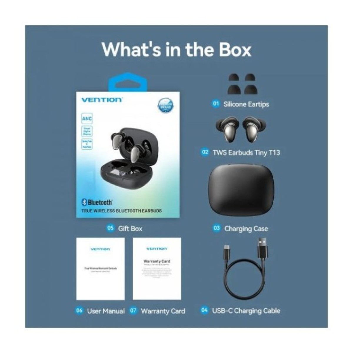 Навушники Vention Tiny Earbuds T13 Black (NBNB0) 98_98.jpg - фото 3