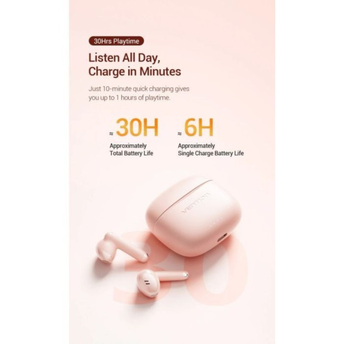 Наушники Vention Elf Earbuds E03 Pink Sand (NBHP0) 98_98.jpg - фото 2