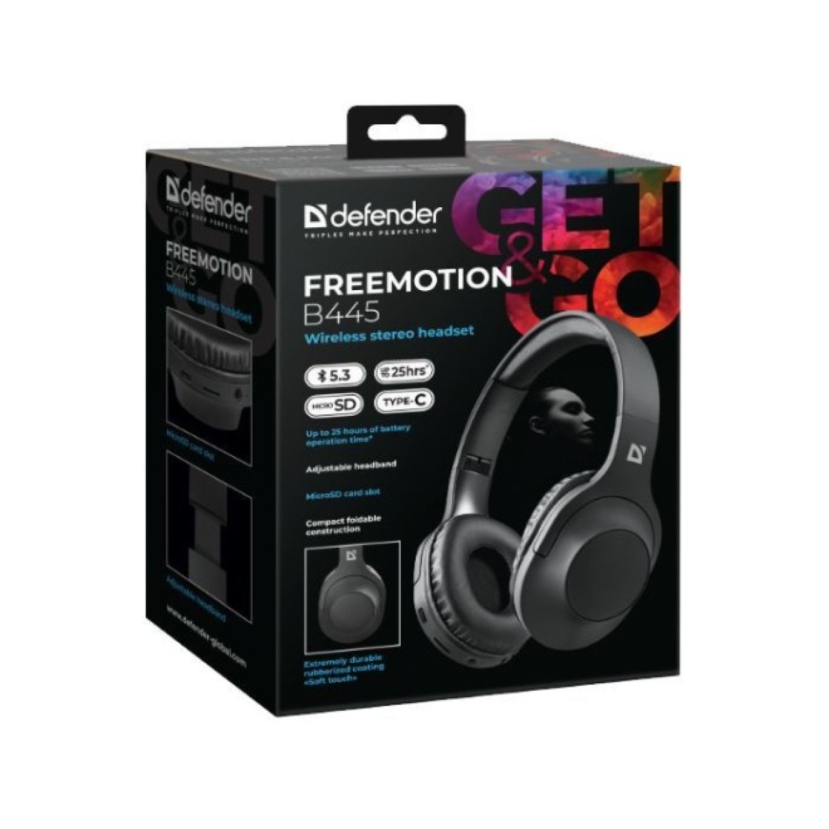 Наушники Defender FreeMotion B445 Bluetooth Black (63445) 98_98.jpg - фото 4