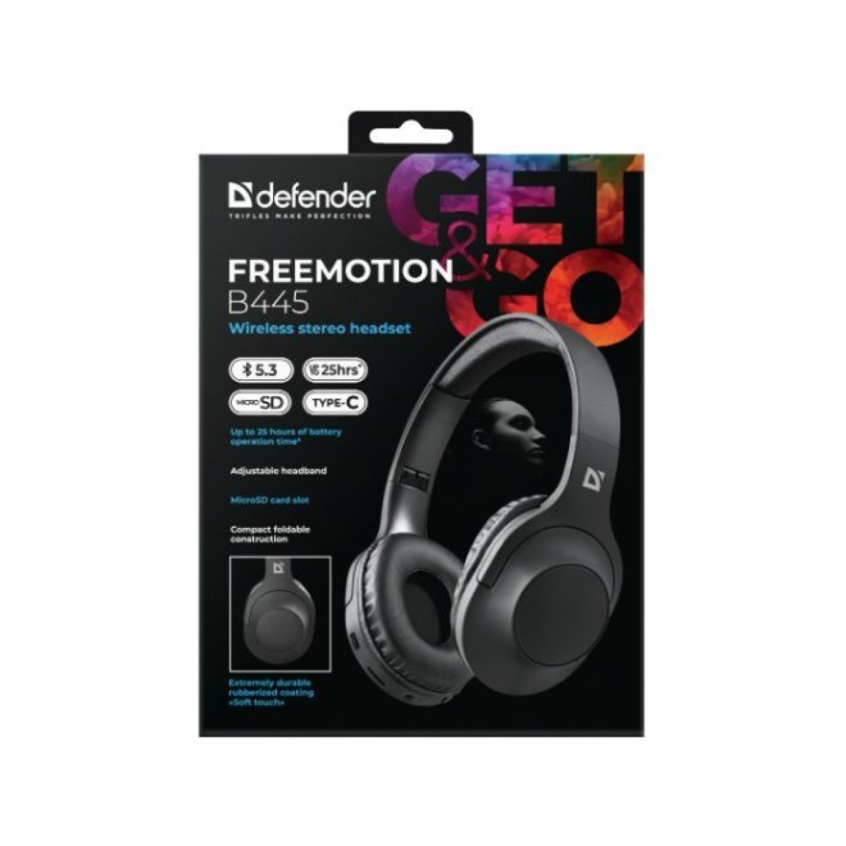 Наушники Defender FreeMotion B445 Bluetooth Black (63445) 98_98.jpg - фото 11