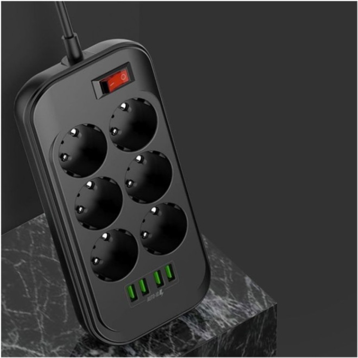 Мережевий фільтр живлення ColorWay CW-CHE64B, 6 розеток/4USB Black (CW-CHE64B) 98_98.jpg - фото 2