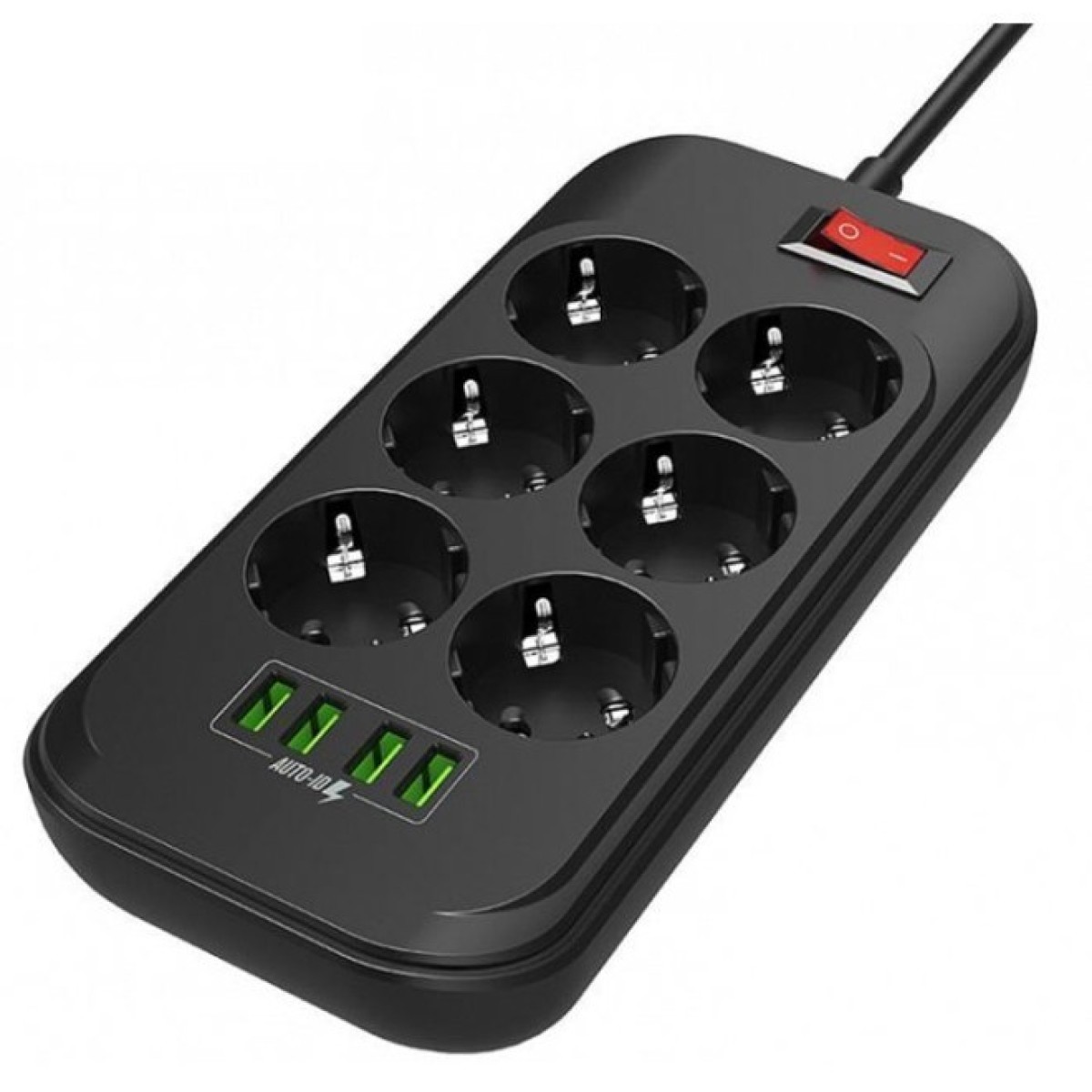 Мережевий фільтр живлення ColorWay CW-CHE64B, 6 розеток/4USB Black (CW-CHE64B) 98_98.jpg - фото 3