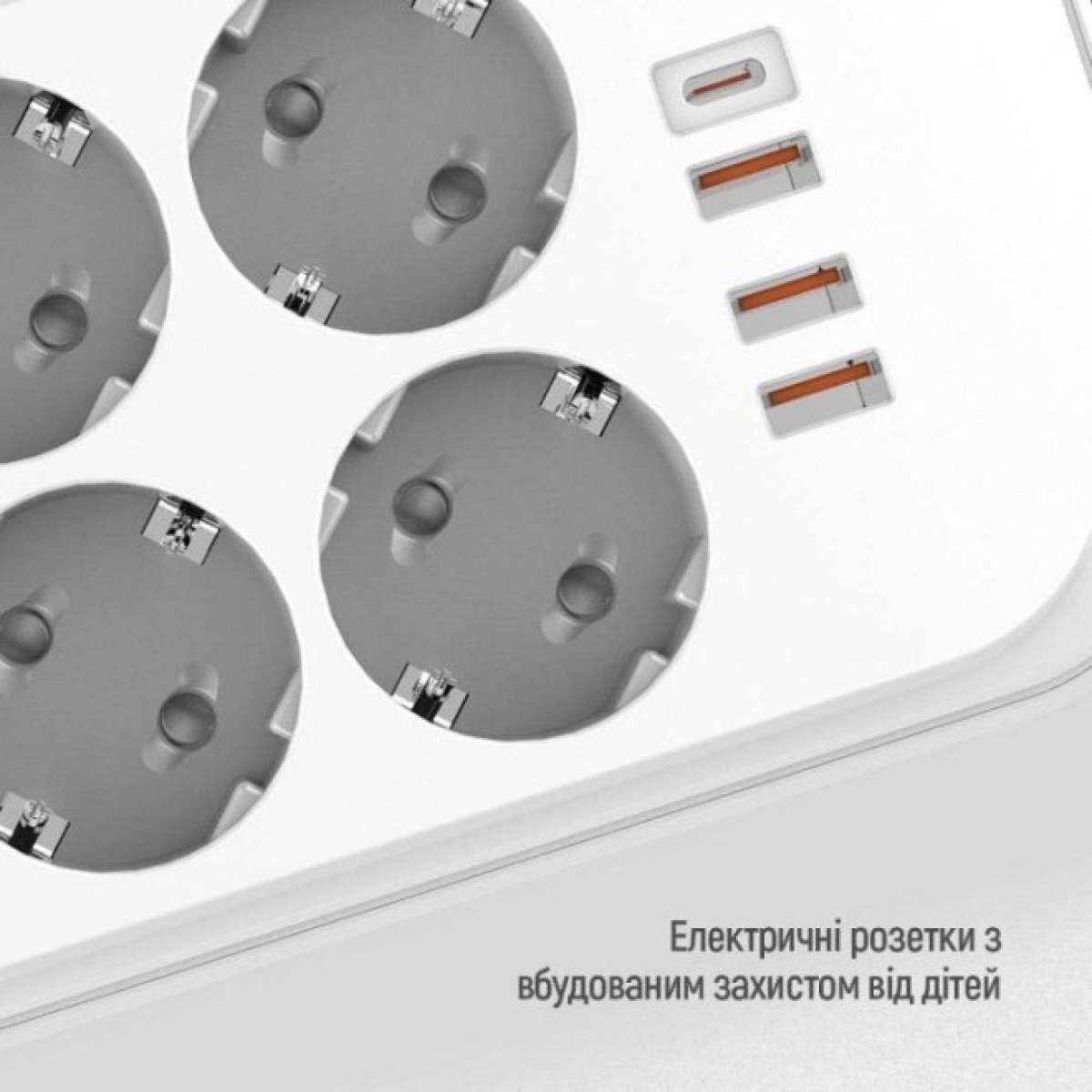 Мережевий фільтр живлення ColorWay CW-CHE64PDW, 6 розеток/4USB 2M (CW-CHE64PDW) 98_98.jpg - фото 2