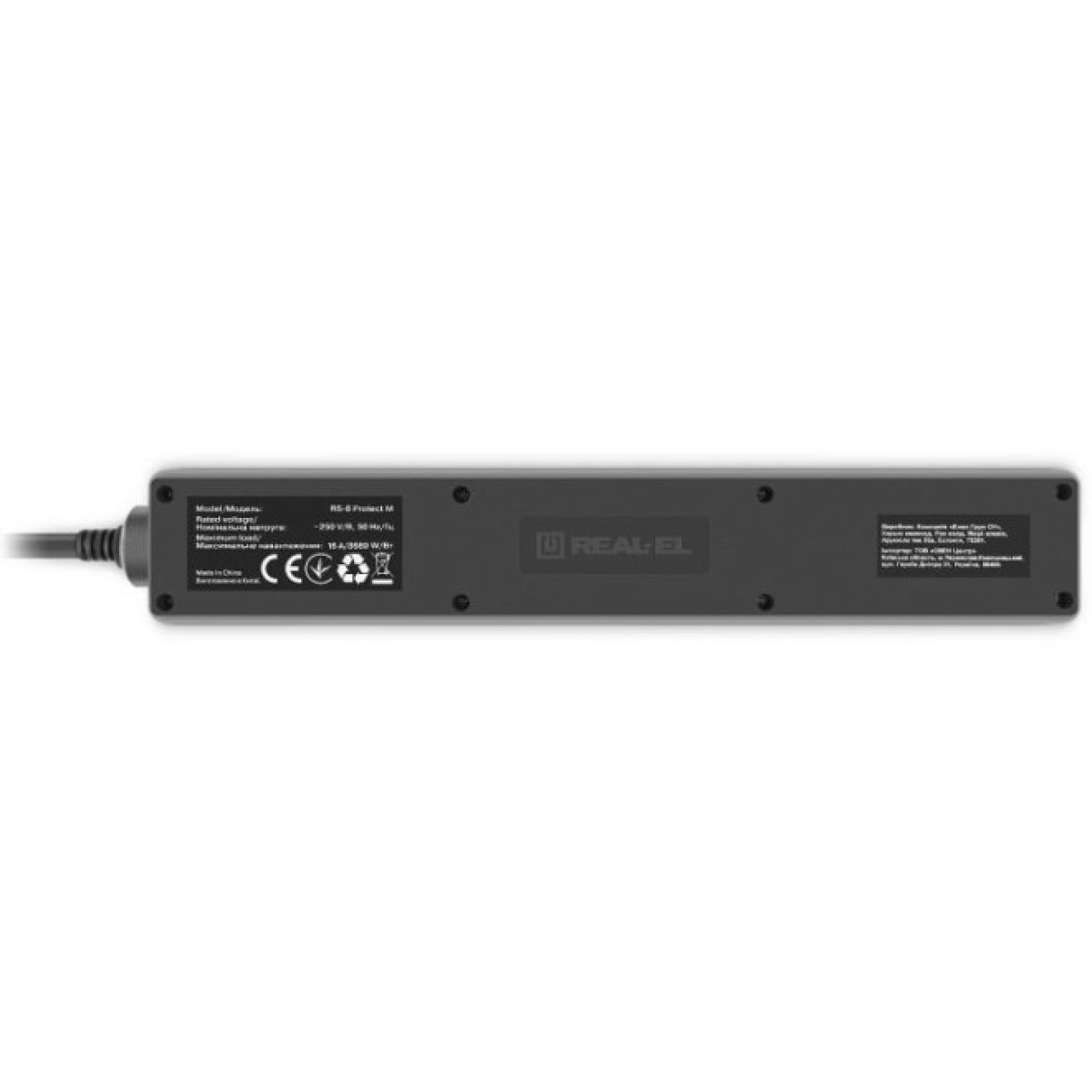 Мережевий фільтр живлення REAL-EL RS-6 Protect M 3m, black (EL122300034) 98_98.jpg - фото 3