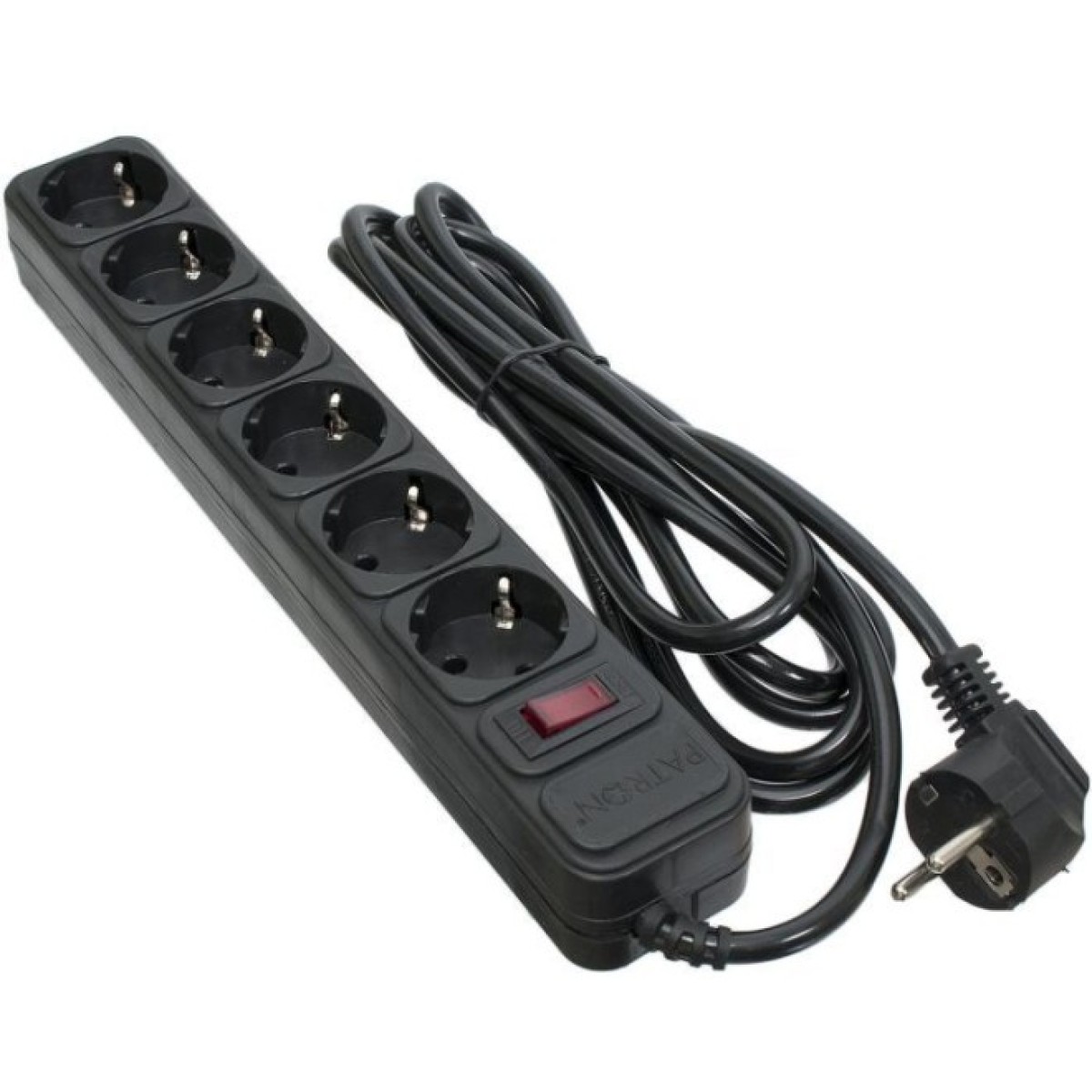 Мережевий фільтр живлення Patron 3.0 m3*1mm2 (SP-1063) 6 розеток BLACK (EXT-PN-SP-1063) 256_256.jpg