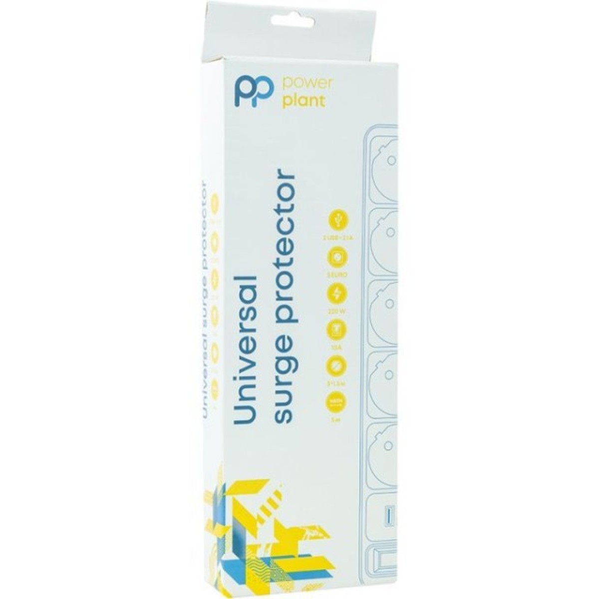 Мережевий фільтр живлення PowerPlant 5м, 5 розеток, USB 2.1A (JY-1056U/5) (PPSA10M50S5U) 98_98.jpg - фото 2
