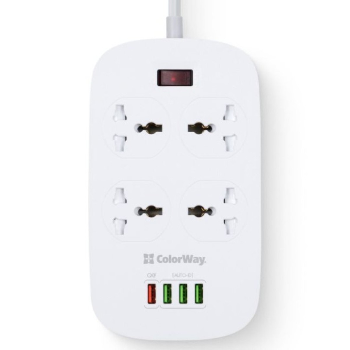 Мережевий фільтр живлення ColorWay 4 розетки/4USB White 1.8м (1QC3.0 + 3 AUTO ID) (CW-CHU44QW) 98_98.jpg - фото 4