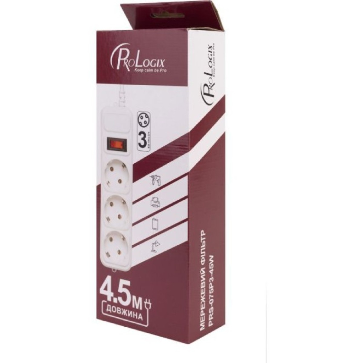 Мережевий фільтр живлення Prologix PRS-075P3-45W 98_98.jpg - фото 2