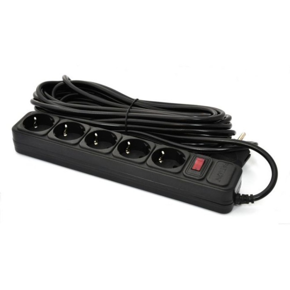 Мережевий фільтр живлення Patron 10 m3*1mm2 (SP-10510) 5 розеток BLACK (EXT-PN-SP-10510) 256_256.jpg
