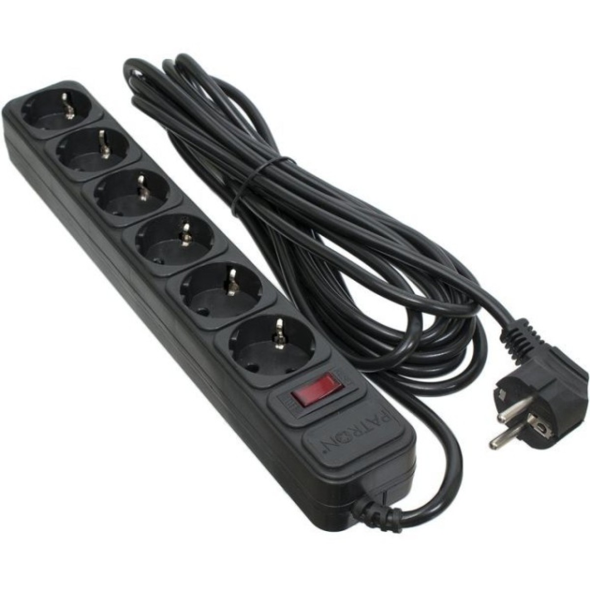 Мережевий фільтр живлення Patron 5.0 m3*1mm2 (SP-1065)  6 розеток BLACK (EXT-PN-SP-1065) 256_256.jpg