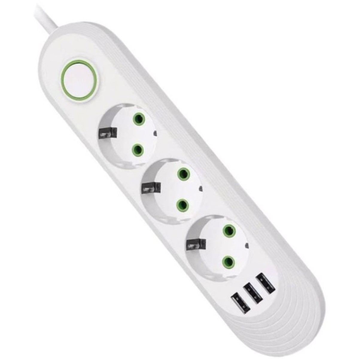 Мережевий фільтр живлення Voltronic F03U, 3роз EU, 3*USB White (F03U-White) 256_256.jpg