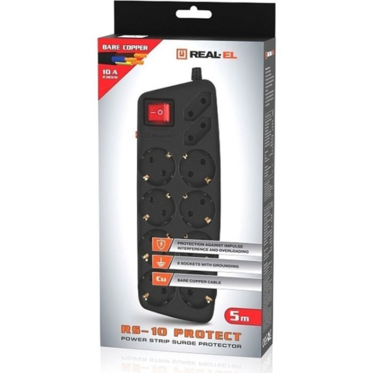 Мережевий фільтр живлення REAL-EL REAL-EL RS-10 Protect, 5m, black (EL122300040) 98_98.jpg - фото 4