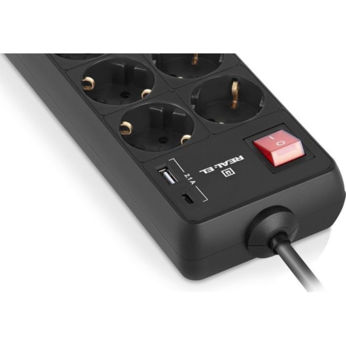 Мережевий подовжувач REAL-EL RS-PROTECT 805 1.8m, black (EL122300042) 98_98.jpg - фото 4