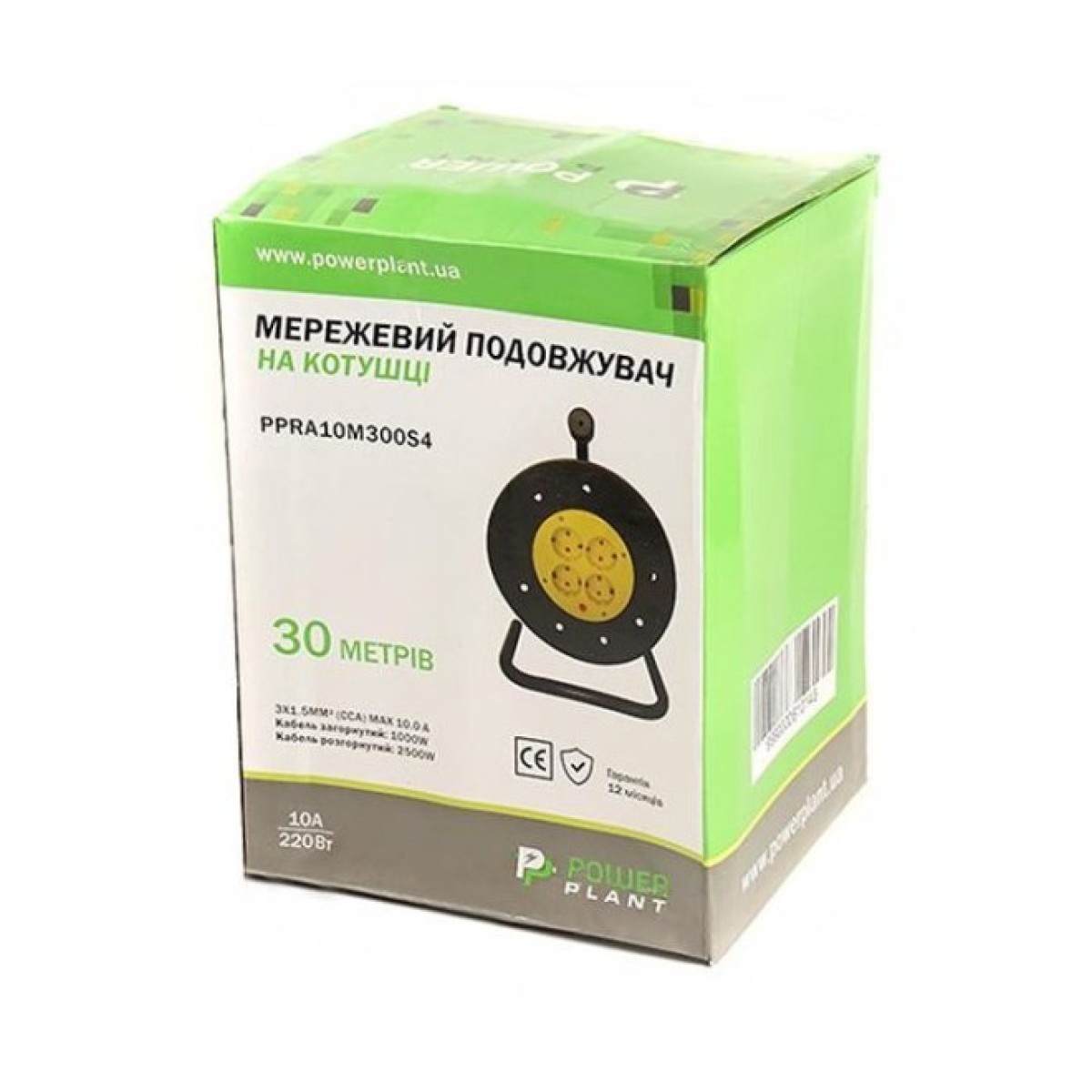 Мережевий подовжувач PowerPlant на катушке 30 м, 4 розетки (JY-2002/30) (PPRA10M300S4) 98_98.jpg - фото 3
