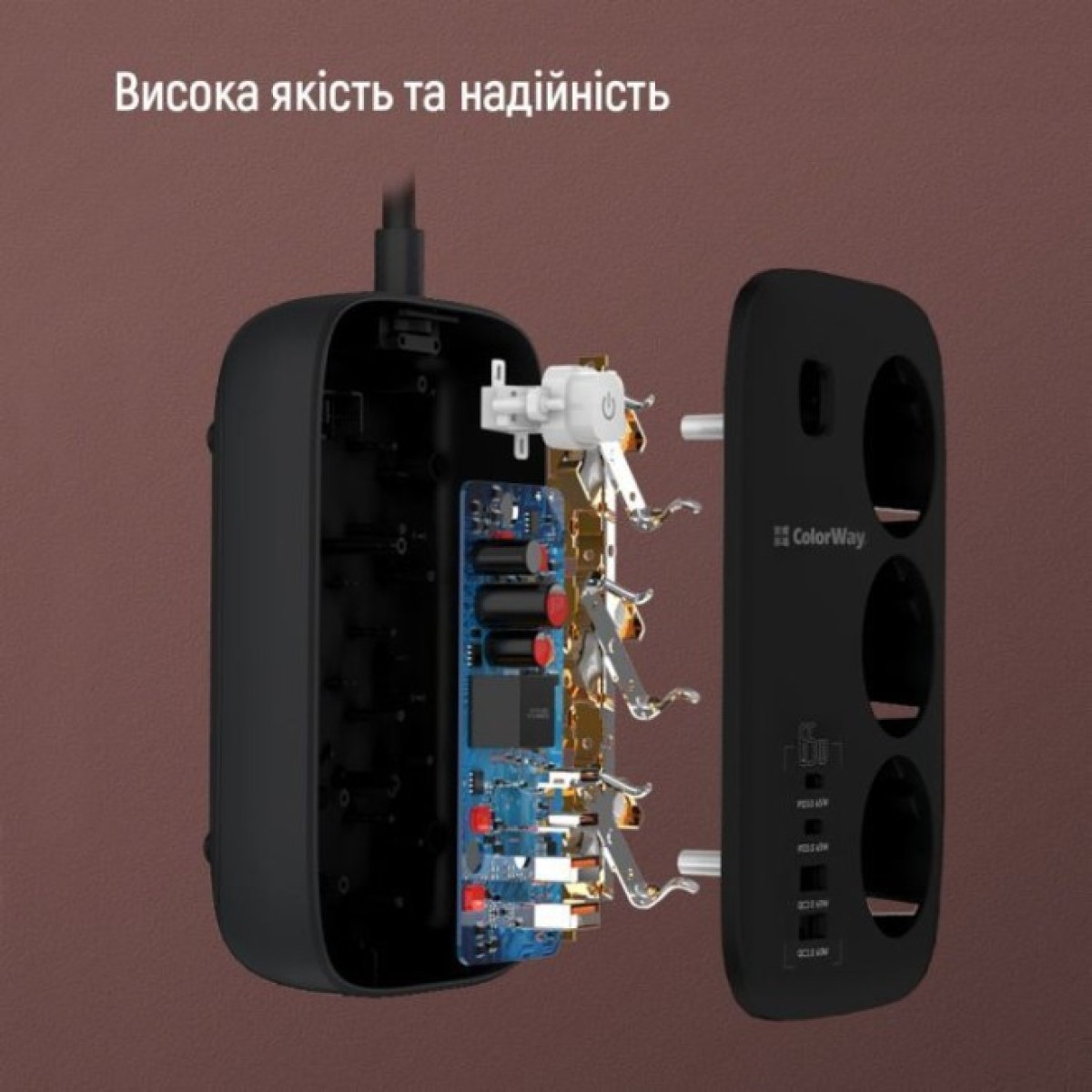 Мережевий фільтр живлення ColorWay CW-CHE34PDB 3 роз/4USB GaN3 Pro (CW-CHE34PDB) 98_98.jpg - фото 7