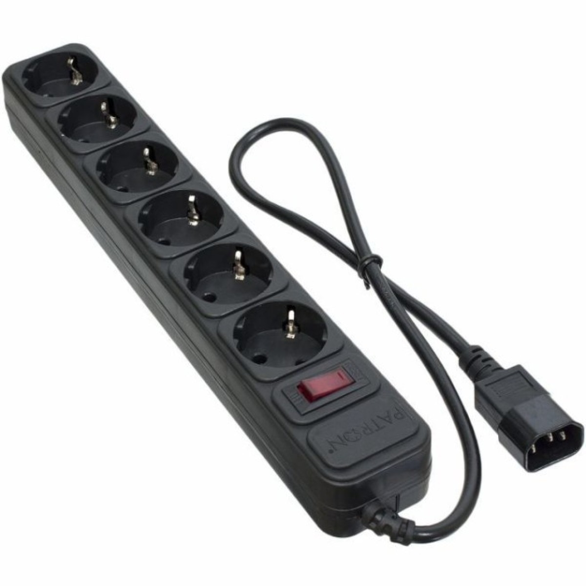 Мережевий фільтр живлення Patron 0.5 m3*1mm2 (SP-1062U) 6 розеток BLACK (EXT-PN-SP-1062U) 256_256.jpg
