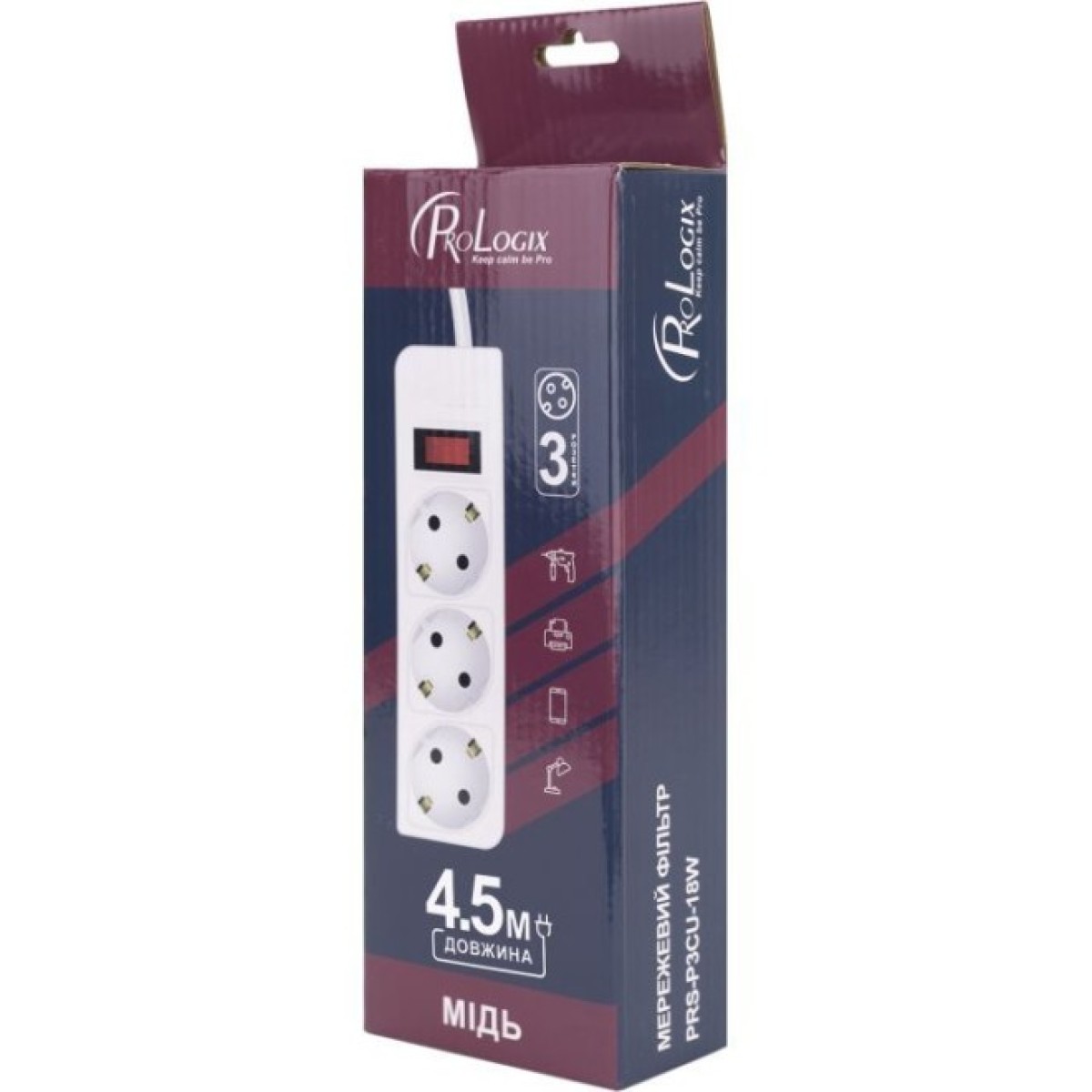 Мережевий фільтр живлення Prologix PRS-P3CU-45W 98_98.jpg - фото 2