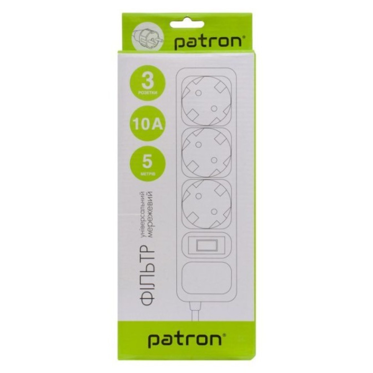 Мережевий фільтр живлення Patron EXT-PN-SP-1035-GR, 5m Gray (EXT-PN-SP-1035-GR) 98_98.jpg - фото 3