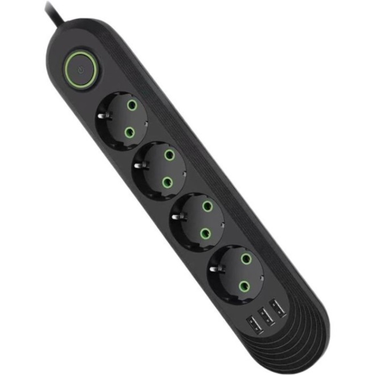 Мережевий фільтр живлення Voltronic F04U, 4роз EU, 3*USB Black (F04U-Black) 256_256.jpg
