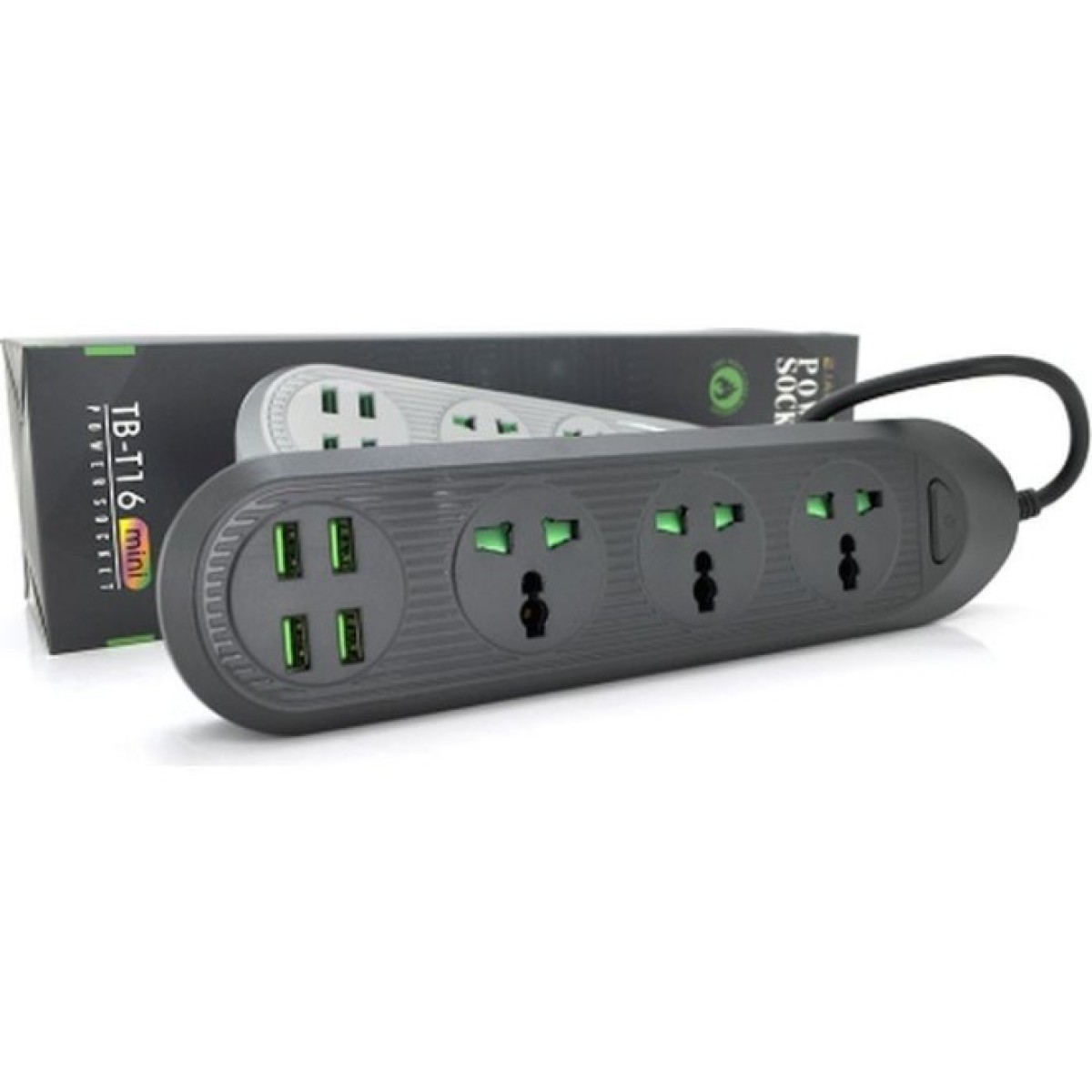Мережевий фільтр живлення Voltronic TВ-Т16mini, 3роз, 4*USB Black (ТВ-Т16mini-Black) 98_98.jpg - фото 2