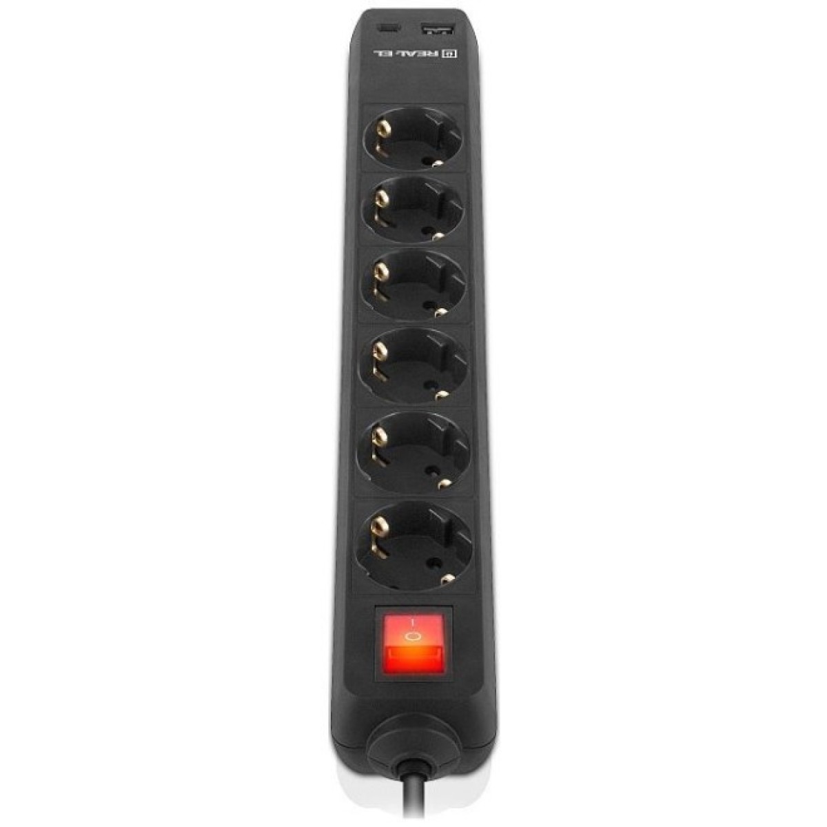 Мережевий подовжувач REAL-EL RS-PROTECT 605 3m, black (EL122300041) 98_98.jpg - фото 7