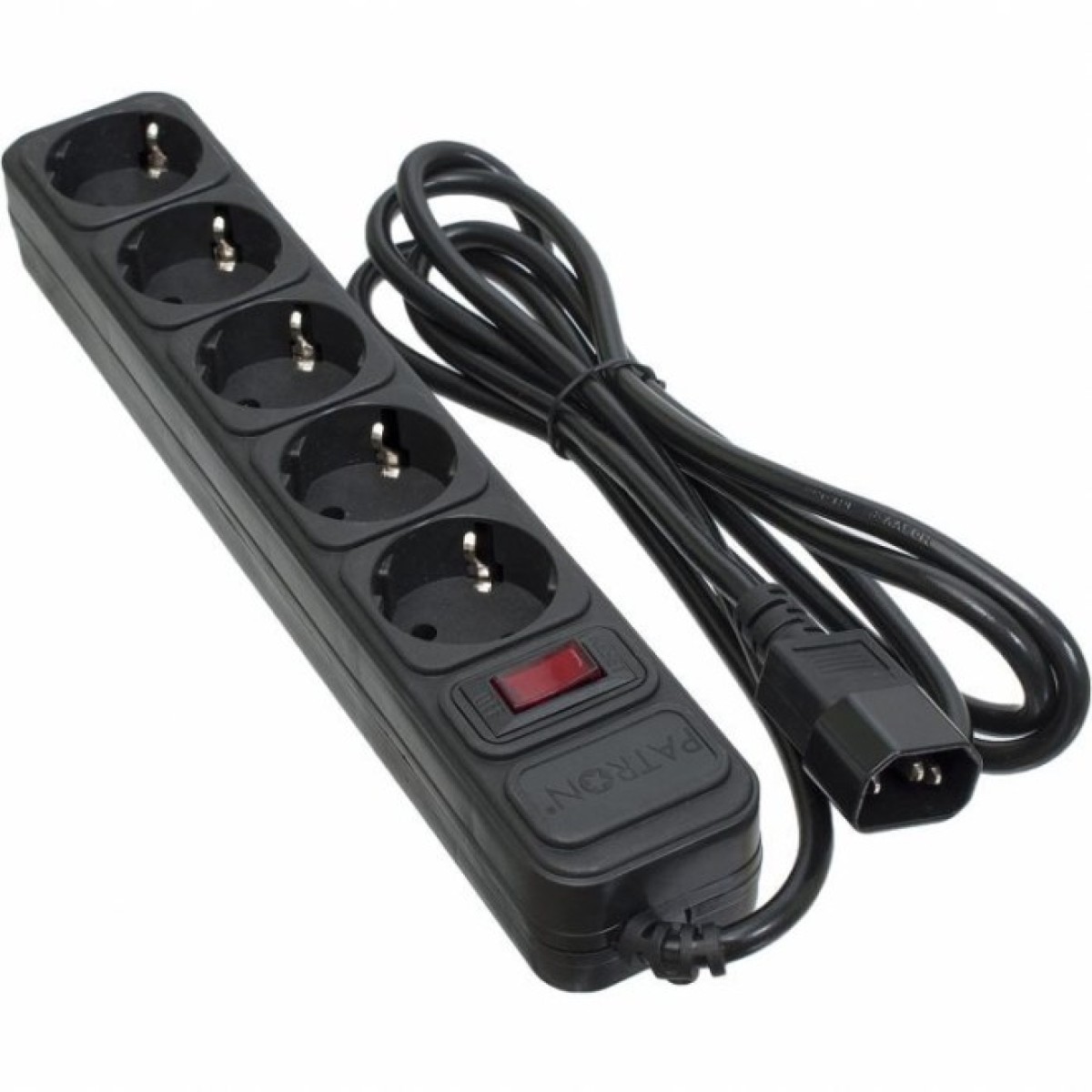 Мережевий фільтр живлення Patron 2 m3*1mm2 (SP-1055U) 5 розеток BLACK (EXT-PN-SP-1055U) 256_256.jpg