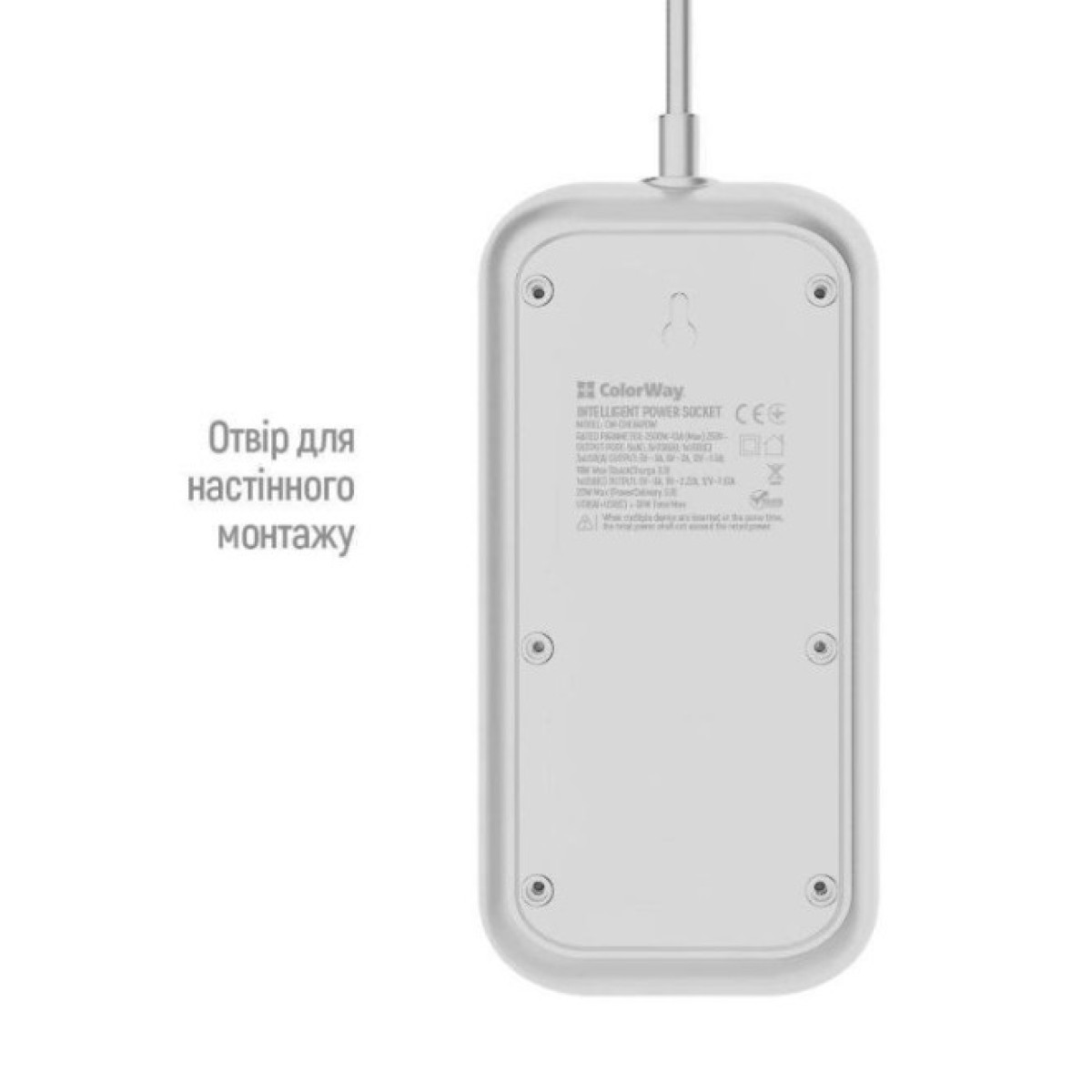 Мережевий фільтр живлення ColorWay CW-CHE64PDW, 6 розеток/4USB 2M (CW-CHE64PDW) 98_98.jpg - фото 10