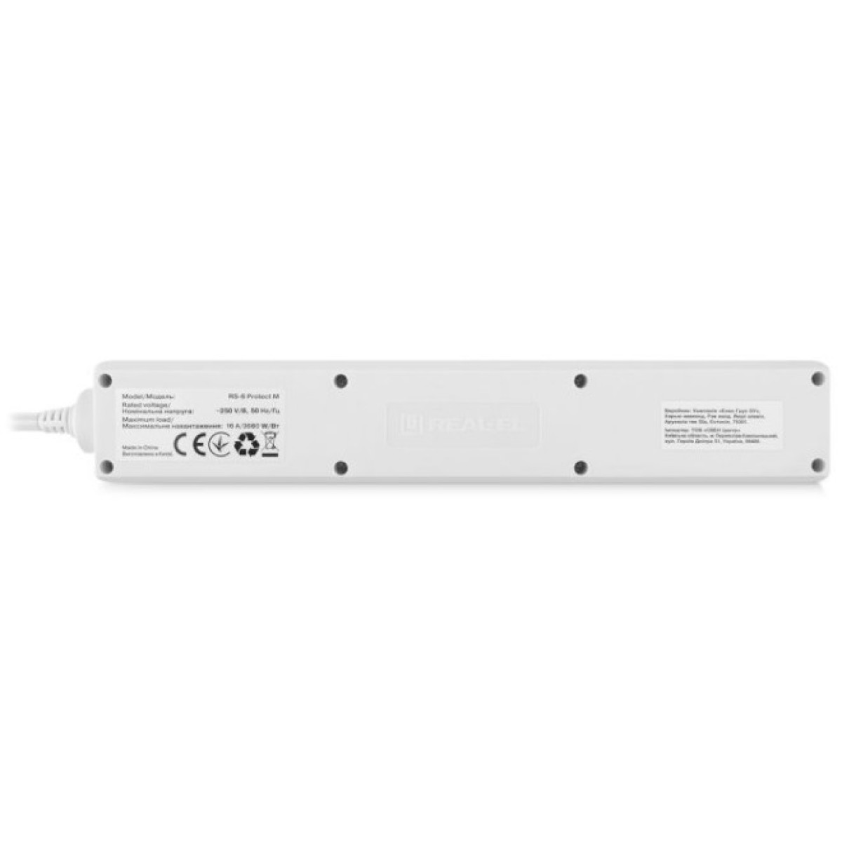 Мережевий фільтр живлення REAL-EL RS-6 Protect M 3m, white (EL122300033) 98_98.jpg - фото 8