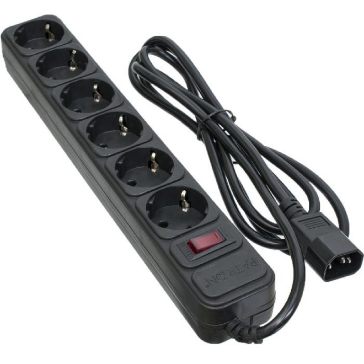 Мережевий фільтр живлення Patron 2 m3*1mm2 (SP-1065U) 6 розеток BLACK (EXT-PN-SP-1065U) 256_256.jpg