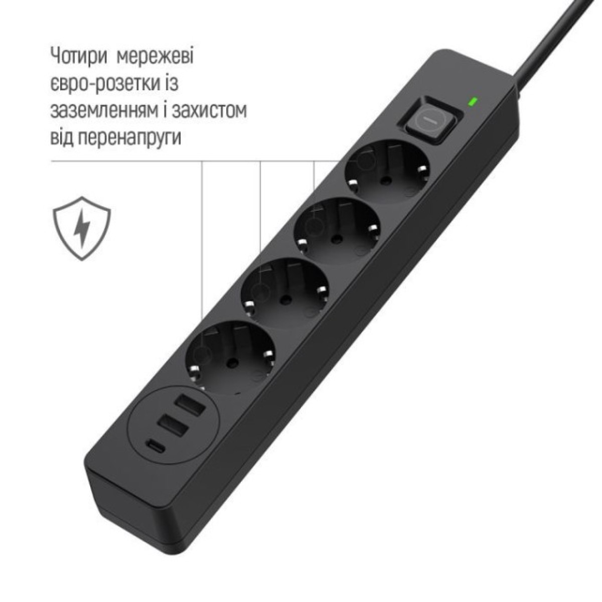 Мережевий фільтр живлення ColorWay CW-CHE435PDB, 4 розетки/3USB 5M (CW-CHE435PDB) 98_98.jpg - фото 7