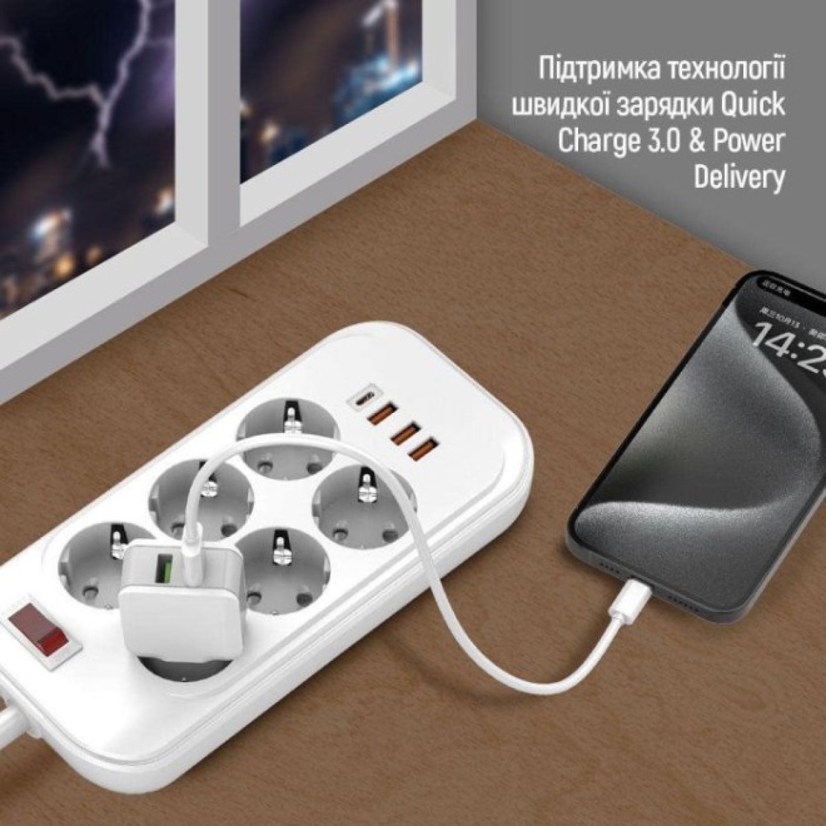 Мережевий фільтр живлення ColorWay CW-CHE64PDW, 6 розеток/4USB 2M (CW-CHE64PDW) 98_98.jpg - фото 12